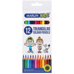 Marlin Kids colour pencils 12's long triangular